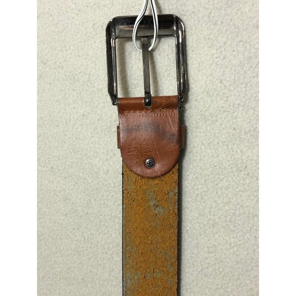 LEUI'S Leather Belt Mens Brown Distressed Buckle Vintage Casual - Picture 3 of 7